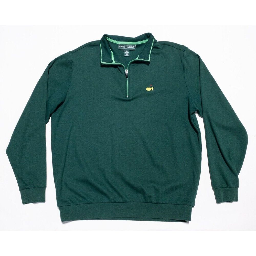 Masters Collection Sweater Men's Medium Golf 1/4 Zip Pullover Sweatshirt Green
